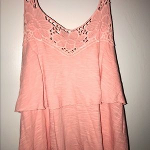 peach crochet detailed tank from UO